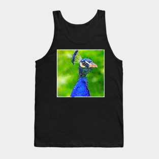 Blue Peacock Tank Top